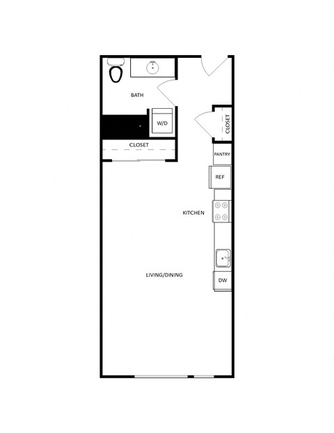 a floor plan of a 1 bedroom floor plan